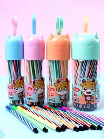 Conjunto de caneta aquarela 12 cor para alunos pintura lavável