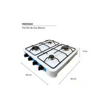 Parrilla Estufa Mesa Gas 4 Quemadores Acero Blanca Shorbull - Blanco - Ver 3