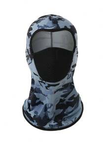 1pc Men's Breathable Elastic & Silky Smooth Ice Silk Face Mask With Neck Gaiter, Soft & Comfortable, Moisture-Wicking, For Outdoor Sports Cycling Motorcycle Bicycle Face & Neck Protection Halloween Ski Masks