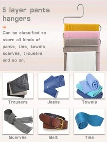 Giá để quần 2 lớp 5 lớp bằng thép không gỉ Giá treo quần áo nhiều lớp loại S - Nhiều màu - Xem 4