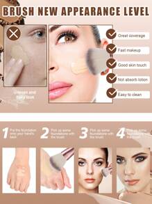 18-20-22-25-30 Pcs Rose Gold Makeup Brush Set, Premium Synthetic Hair Eyeshadow Blending Brush Kit, Cosmetic Tools,Giveaways,Professional Makeup Brushes,Complete Makeup Set - Pink - View 7