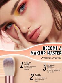 18-20-22-25-30 Pcs Rose Gold Makeup Brush Set, Premium Synthetic Hair Eyeshadow Blending Brush Kit, Cosmetic Tools,Giveaways,Professional Makeup Brushes,Complete Makeup Set - Pink - View 5