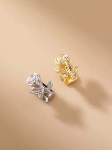 1pc Single Tooth Rose Gold Braces Hip Hop Pop Male Pop Female Personalized Fashion New Personalized Single Product Rapper Essential Teeth Grillz Braces, Personalized Jewelry Teeth, Fashion Street Teeth, Stage Performance Party Dress Up, Suitable For Christmas, Halloween And New Year Party - Silver - View 5