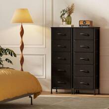 AODK Dresser For Bedroom With 5 Storage Drawers, 31" Small Dresser Chest Of Drawers Fabric Dresser With Sturdy Steel Frame, Black - màu đen - Xem 6