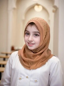 1pc Sequined Solid Color Elastic Convenient Beanie Headscarf For Girl, Handmade Chain Decor Hijab Turban Cap