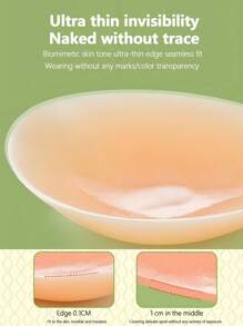 Strapless Self-Adhesive Silicone Push-Up Bra Invisible Backless Nipple Cover Boob Pads Bra Pads For Women, Dresses, Weddings, For Small/Big Bust, Summer - Khaki - View 6
