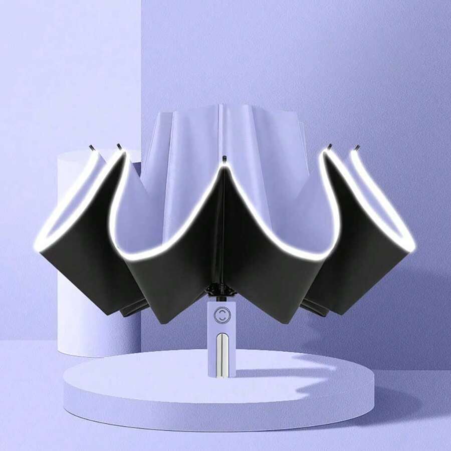 Fully Automatic Umbrella High Quality Inverted Umbrella Sun And Rain Protection In Reinforced Vinyl With 10 Supports - Màu Lilac Tím - Xem 1