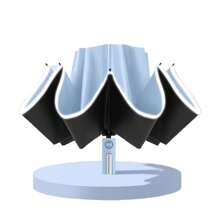 Fully Automatic Umbrella High Quality Inverted Umbrella Sun And Rain Protection In Reinforced Vinyl With 10 Supports - Baby Blue - View 2