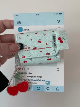 心形樱桃设计保护套，适用于 Apple AirPods 1/2 和 AirPods Pro 2 无线蓝牙耳机