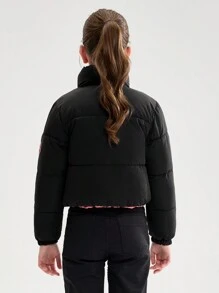 Kurtka przeciwdeszczowa Tween Girl Reversible Lightweight, krótka, z długim rękawem, zimowa