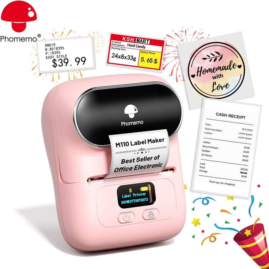 Phomemo Phomemo 1pc Label Makers M110 Wireless Label Printer With 1