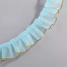 2cm Single Golden Edge Ruffle Organza Trim Lace Ribbon DIY Clothing Doll Ruffle Skirt Hem Lace - Multicolor - View 20