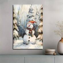 1 Tranh Canvas Trang Trí, Người Tuyết Giáng Sinh, Tranh Treo Trang Trí Phòng, Trang Trí Nhà Vintage, Tranh Tường Nghệ Thuật Hoài Cổ, Không Khung - Nhiều màu - Xem 6