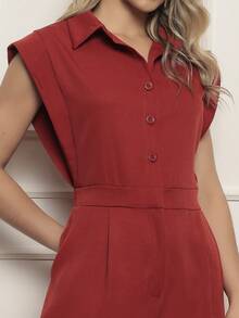 ALETHEIA- JAPANESE SLEEVE JUMPSUIT TAILOR TANK WITH ELASTIC ON THE WAIST THAT ADJUSTS THE BODY AND LEAVES A WAIST - Đỏ - Xem 4