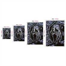 Ghostface Canvas Art Print, Modern Decorative Art Style Black & White Cartoon Poster, Vintage Unframed Wall Art Decor For Home, Office, Living Room, Bedroom - Ink Minimalist Illustration For Halloween Decoration, Wall Art With Frame Home Decor Fall Decor Room Decor