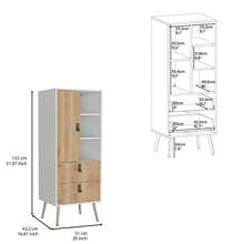 Dresser 52"H Stylish Bedroom Storage Solution With 3 Open Shelves, 2 Drawers, And 1 Door, White / Macadamia,YY Choice