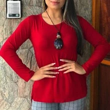 Women's Vest Long Sleeve Legging Blouse - Red - View 3