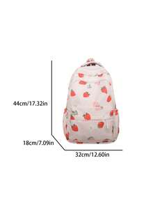 1 件轻便、商务休闲大容量、简约字母印花拼色功能性背包，适合青少年女孩、女士、大学生，非常适合高中、大学、工作、返校，适合青少年女孩、女士大学生，非常适合返校、大学、初中、高中、开学第一天情人节 - 粉色 - 查看 8