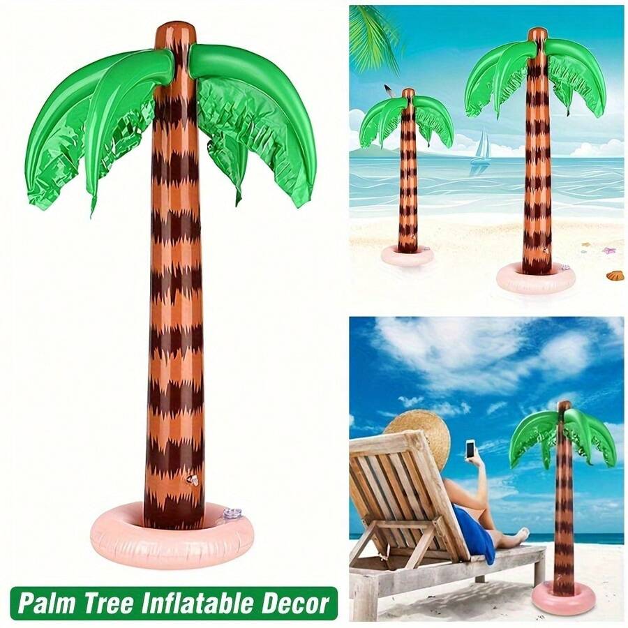1pc Inflatable Coconut Tree, Summer Pool Party, Holiday Atmosphere Decoration, Celebration Event Prop, Stage Decoration Toy, Home Decor - Coconut Tree - View 1