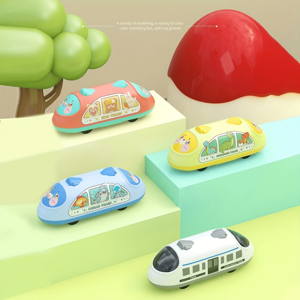 Children's Double Return Train Toy Cute Cartoon High Speed Rail