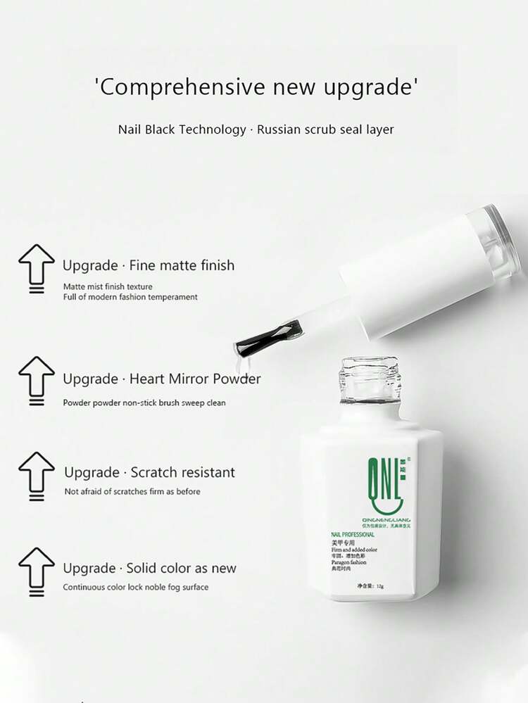 RS NAIL 12g 哑光面漆不粘粉凝胶指甲油适用于美甲 UV 浸泡指甲灯油哑光圣诞指甲油饰面持久女士礼物 - 無色 - 查看 5