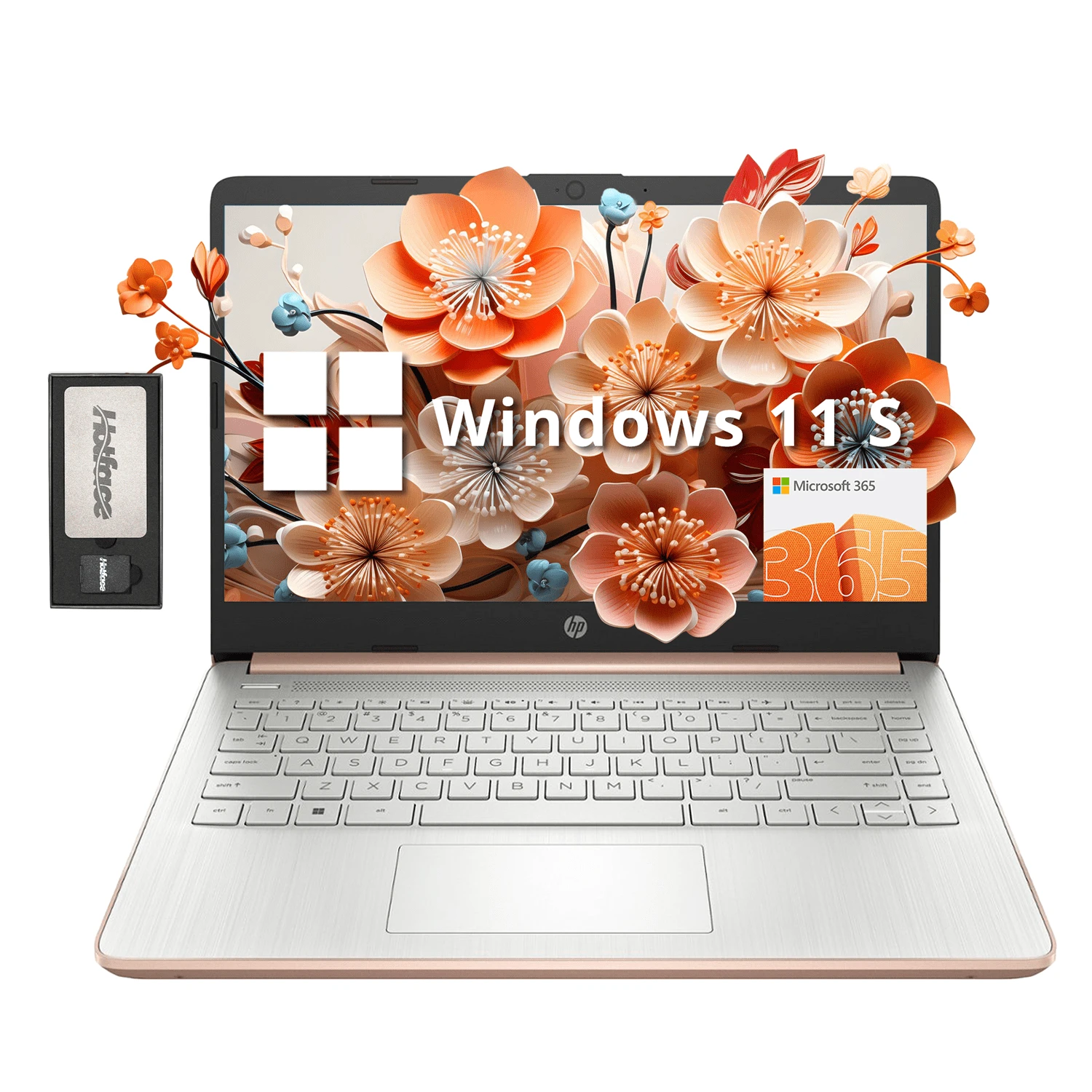 HP Stream 14" HD BrightView Laptop, Intel Celeron N4120, Up To 16GB RAM, 288GB Storage (128GB EMMC + 160GB Docking Station Set), Intel UHD Graphics, 720p Webcam, Wi-Fi, 1 Year Office 365, Win 11 S - 金色 - 查看 1