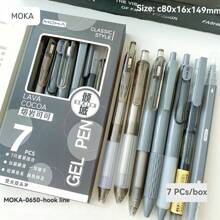 7pcs Gel Ink Rollerball Pens Set - Medium Point 0.5mm, Quick Drying, Lightweight Glass Material - Smooth Writing For Office And School Use.Halloween And Christmas Kawaii Holiday Gifts(Blueberry Jam+Dolphin Ruler 4 Pieces Set)