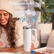 1 cái Nắp đậy ống hút bằng silicon hình chữ cái đầu cho cốc (Phù hợp với loại 30oz và 40oz) Phụ kiện mặt dây chuyền nhận dạng tên cá nhân Phù hợp với cốc có ống hút 10mm, Nhà bếp, Quà tặng Giáng sinh - trắng - Xem 6