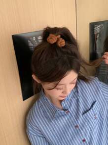 5条装女士棕色、黑色、白色、卡其色打结发圈，高弹力发绳，百搭简约风格发饰，适合日常佩戴、通勤、派对、休闲、度假、马尾辫、丸子头等各种发型，也可用于健身运动，是发绳、头饰和橡皮筋发圈的理想选择。 - 彩色 - 查看 3
