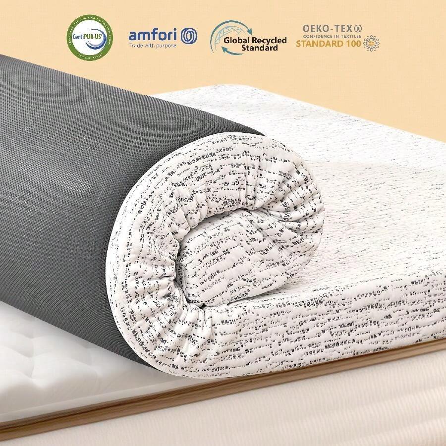 SUBRTEX Subrtex Cooling Memory Foam Mattress Topper For Back Pain
