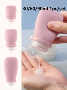 1 件硅胶旅行瓶套装，用于洗发水、化妆品和乳液分配，防漏设计，30ml/60ml/90ml旅行必需品，海滩旅行收纳袋，暑假返校学校用品假日露营假日必需品配件迷你女士香水男士香水 - 藕粉色 - 查看 1