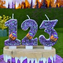 Nến sinh nhật hình đầu bí ngô 3D lấp lánh & nhiều màu sắc, trang trí tiệc, kỷ niệm, trang trí bánh sinh nhật, giáng sinh - Nhiều màu - Xem 4