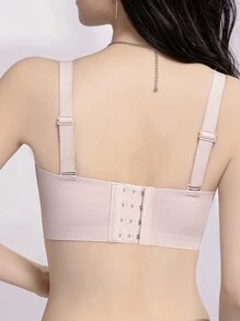 Front Closure Lace Wireless Bra, Comfortable Seamless Push Up Bra, Full Coverage Breathable Bra, Lingerie