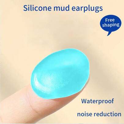 12 piezas de tapones para los oídos de silicona para dormir, a prueba de ruido, impermeables para nadar y bañarse