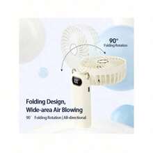 Portable Handheld Misting Fan,Rechargeable Travel Mister Fan, Battery Operated Personal Fan With Mist, 6 Speeds,LED Display,90°Foldable Cooling Fan For Camping Outdoor, Home, Office
