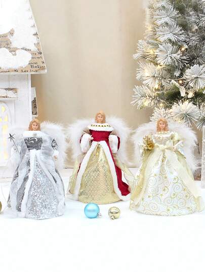 1 unidade, Anjo Estrela para Topo de Árvore, Decoração de Cenário, Decoração de Festivais, Decoração de Quarto, Decoração de Casa, Decoração de Escritório, Decoração de Festa Temática, Melhores Presentes de Aniversário, Decorações de Natal e Inverno