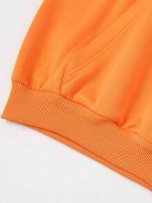 Cold Blouse Unisex Women's And Men's Sweatshirt Hooded Coat Cotton Moleton WITH PRINT - 橘色 - 查看 3