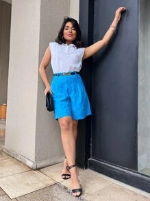 Marrant Fabric Shorts - Xanh đậm - Xem 5