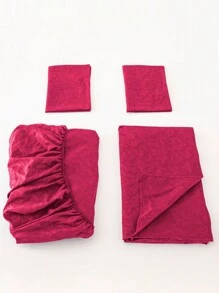 Brocado de fénix Juego de Sabanas, Sabanas Matrimoniales, 4 Piezas, 3000 Hilos, Cómodas y Frescas, Calidad de Lujo, Hipoalergénicas,  Suave, Ligera (1 Forro,1 Sábana, 2 Fundas) - Rosa Fucsia - Ver 9