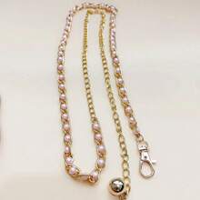 1pc Women's Fashion Woven Faux Pearl Waist Chain, Belly Dance Costume Decor Skinny Waist Belt