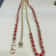 1pc Women's Fashion Woven Faux Pearl Waist Chain, Belly Dance Costume Decor Skinny Waist Belt