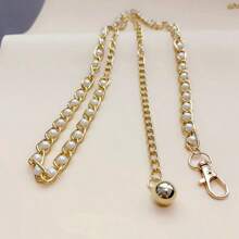 1pc Women's Fashion Woven Faux Pearl Waist Chain, Belly Dance Costume Decor Skinny Waist Belt