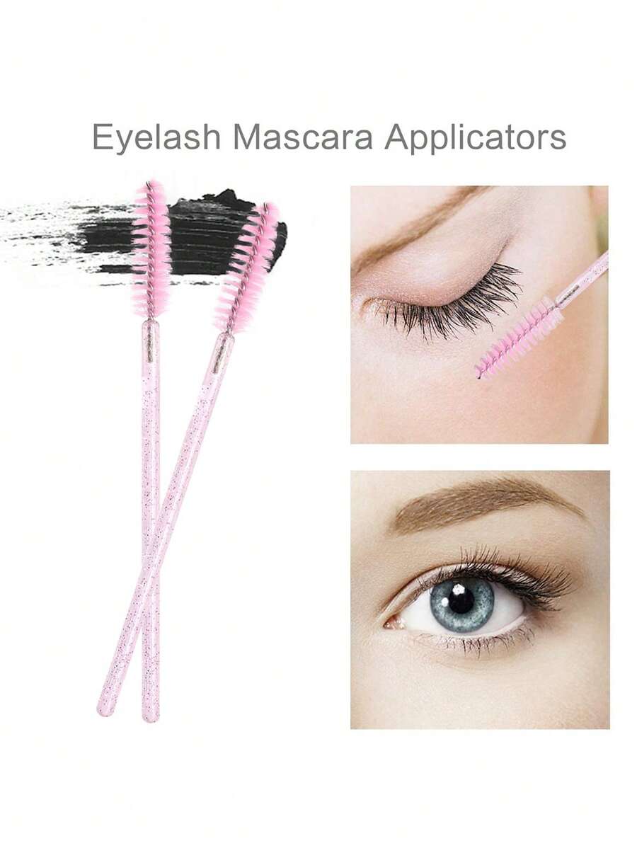 100pcs Disposable Eyelash Brush & Lip Brush, Lipstick And Lip Gloss