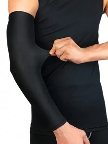 S/M/L/XL 篮球护臂，户外运动黑色肘部和腕部护具，适用于骑行、钓鱼、徒步旅行、跑步 - 黑色 - 查看 5