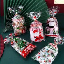 50pcs Christmas Party Candy Bags, Christmas Party Gift Bags, Christmas Packaging Bags, Party Supplies (With 1 Pack Of Ties) /Thanksgiving Day/Christmas Gift Christmas Christmas DecorChristmas Decorations Christmas Bags Christmas Gifts - Multicolor - View 3