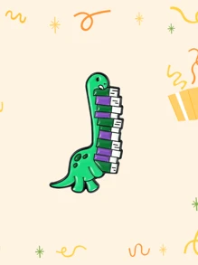Cute Dinosaur Doctor Brooch, Cartoon Dinosaur With Book Learning Pin, Badge - Green - View 1