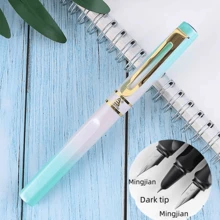 Colorful Multi-Color Orthopedic Holiday Gift School Student Steel Fountain Pen For Daily Business Office Writing Calligraphy Practice, Ink Absorbing/3.4mm Nib Dual Tip 0.5mm/0.38mm - Multicolor - View 39