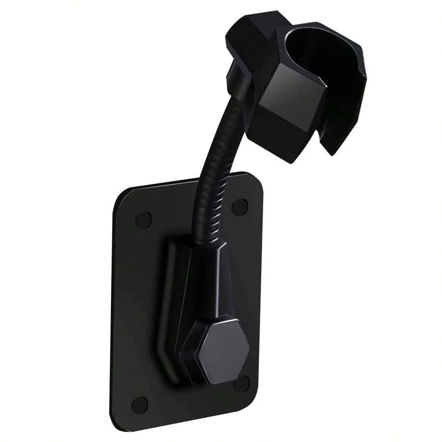 1/2Pcs Shower Head Holder, Universal Shower Head Holder 360 Degree Adjustable Wall Stand Shower Head Base, Perforation-Free Shower Head Holder Bathroom Bathroom Accessories Bathroom Tools - Black - View 1