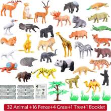 Animals Figure,54 Piece Mini Jungle Toys Set,ValeforToy Realistic Wild Vinyl Plastic Animal Learning Party Favors For Boys Girls Kids Toddlers Forest Small Playset Cupcake Topper Room Decoration - Multicolor - View 5