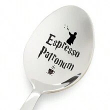 1pc, Espresso Patronum Spoon, Stamped Silverware, Gift Idea For Coffee Lover, Funny Spoon Funny Gifts Spoon For Birthday, Party Spoon ,Kitchen,Christmas Gift